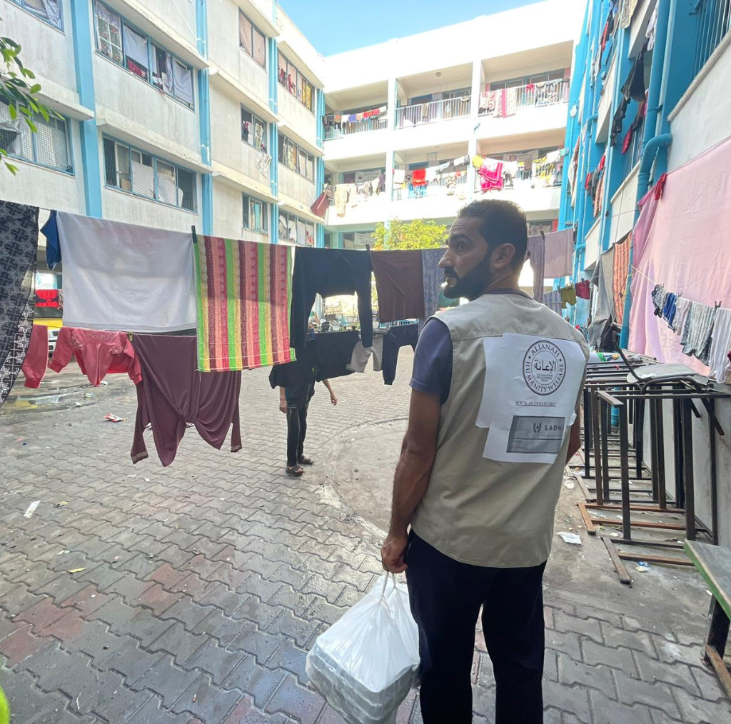 Sadhaqa Supplying Food in a Refugee Camp in Gaza, Palastine